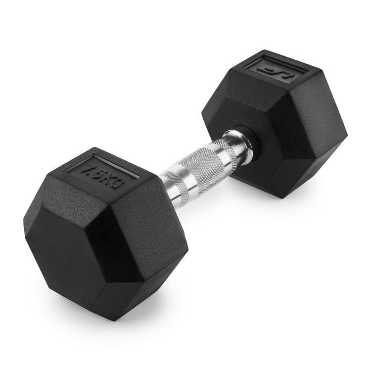 Gumiborítású HEX öntöttvas kézisúlyzó 7,5 kg - UpForm