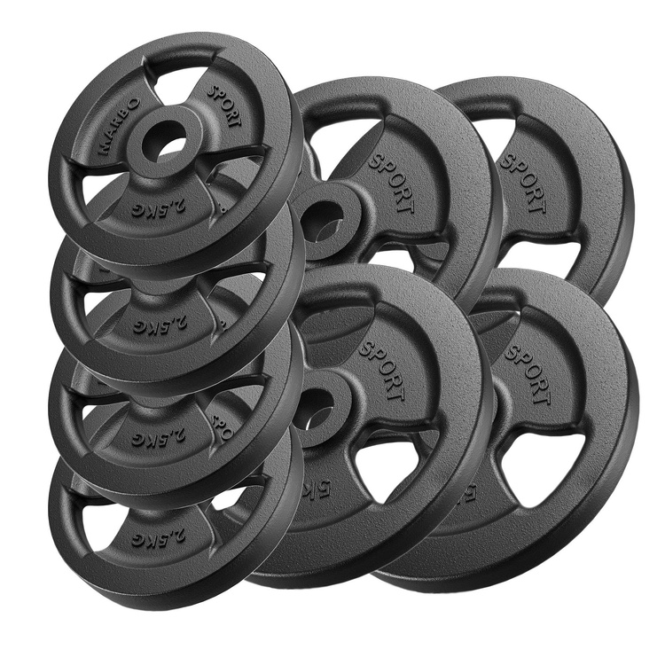 Tri-Grip Öntöttvas Súlyzótárcsa ø31 mm furat | Szett 30 kg / 4 x 5 kg + 4 x 2,5 kg - Marbo Sport