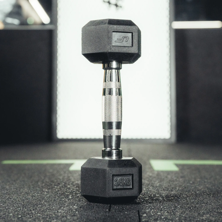 Gumiborítású HEX öntöttvas kézisúlyzó 2,5 kg - UpForm