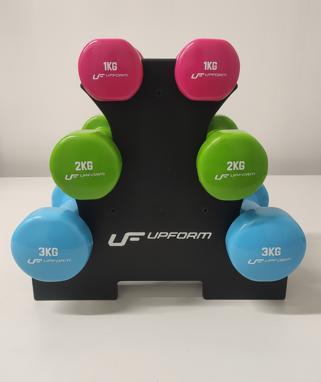 Vinil fitnesz kézisúlyzó szett 12 kg állvánnyal – UpForm